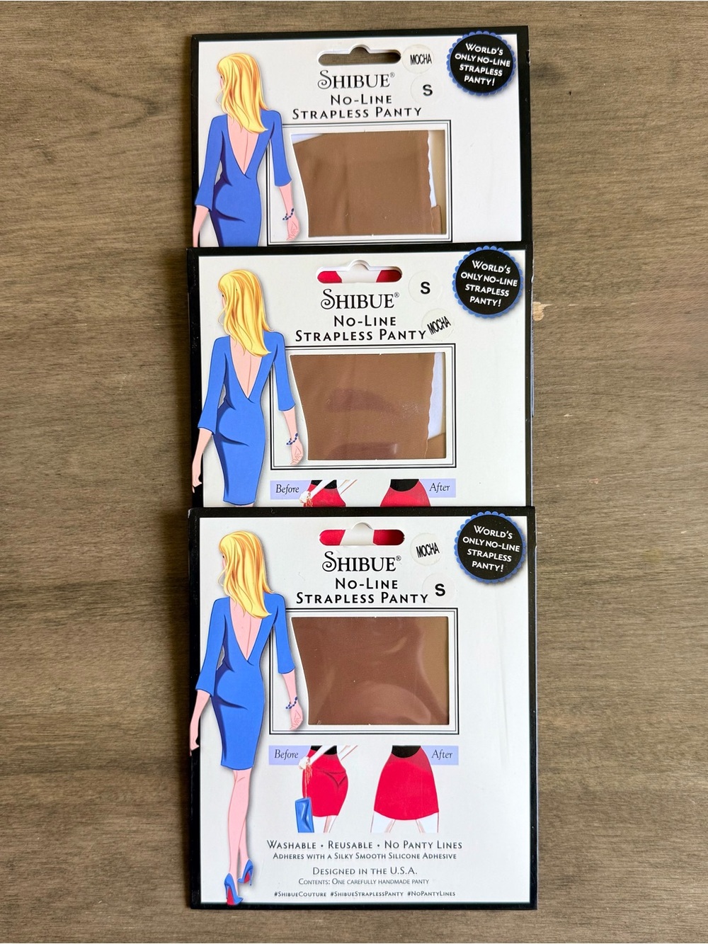 Shibue No-Line Strapless 3-Package Panty - Mocha SZ.S